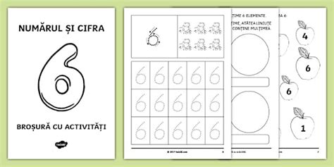 cifra sase|Numărul și cifra 6 Broșură cu activități .